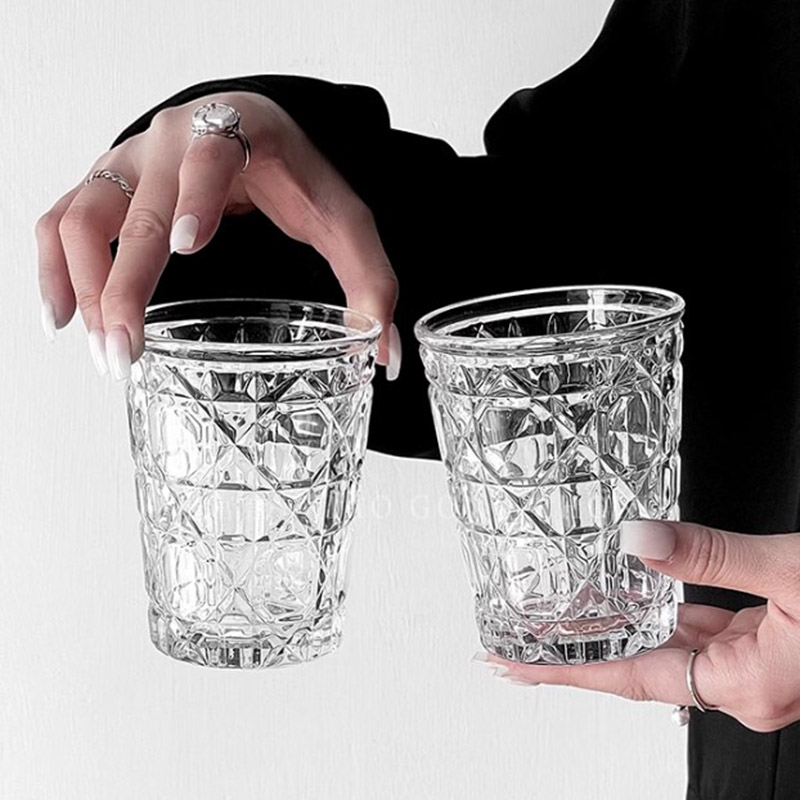 Wine Beer Coffee - 2szt 310ml Vintage Diamond Patterned Western