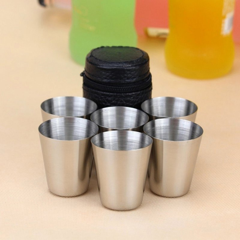 Wine Beer Coffee - 4/6 sztuk Kubki ze stali nierdzewnej