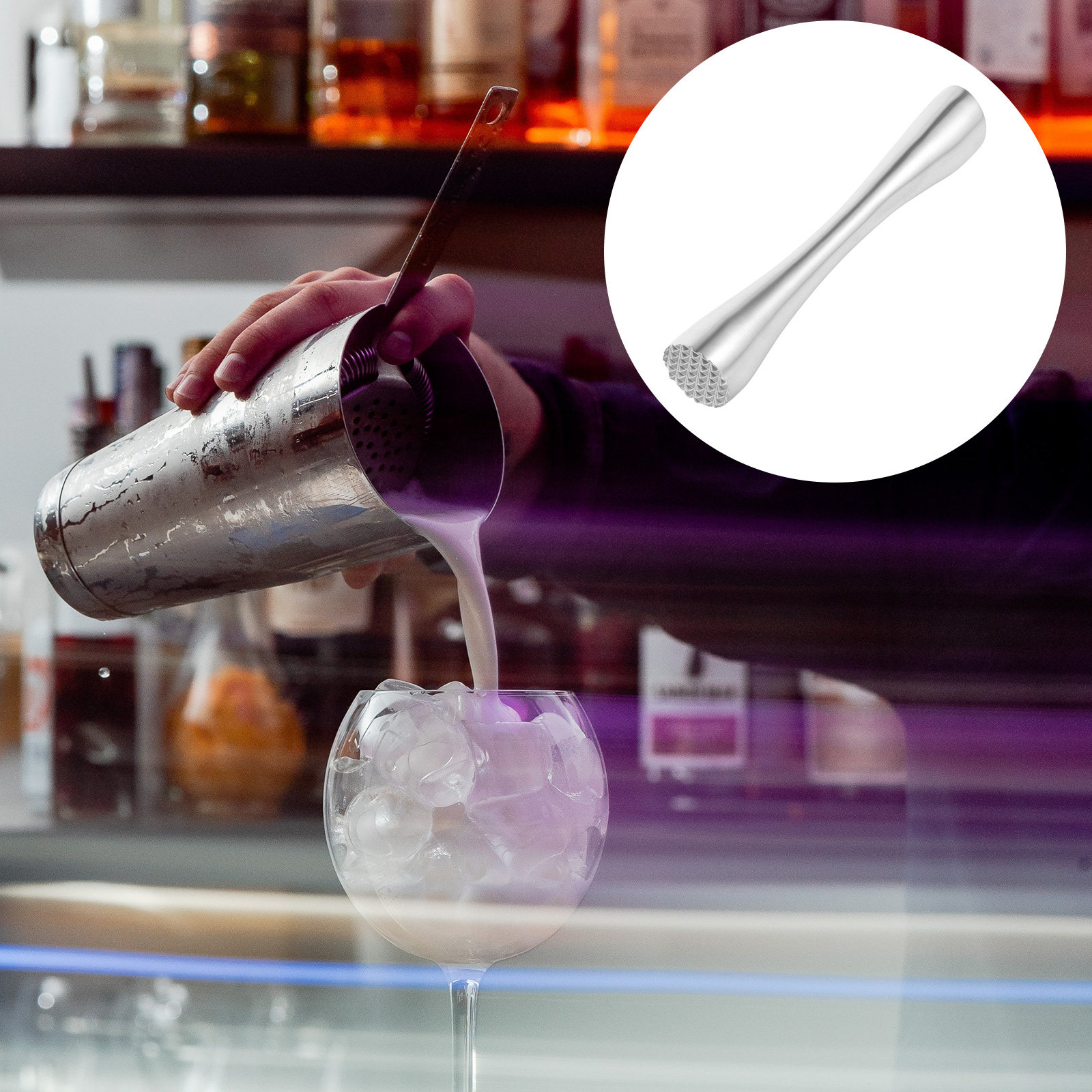 Muddler Cocktail Bar - Profesjonalny ubijak do lodu ze stali