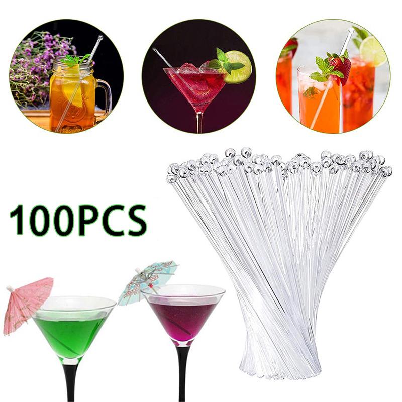 Muddler Cocktail Bar - 100 szt. Przezroczyste mieszadełka do drinków,