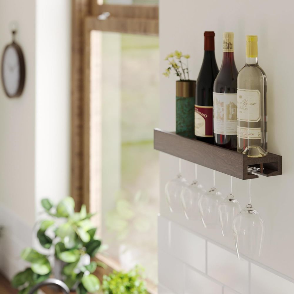 Drewniany, wiszący na ścianie  – Wine Rack Wall Mount recenzja i cena